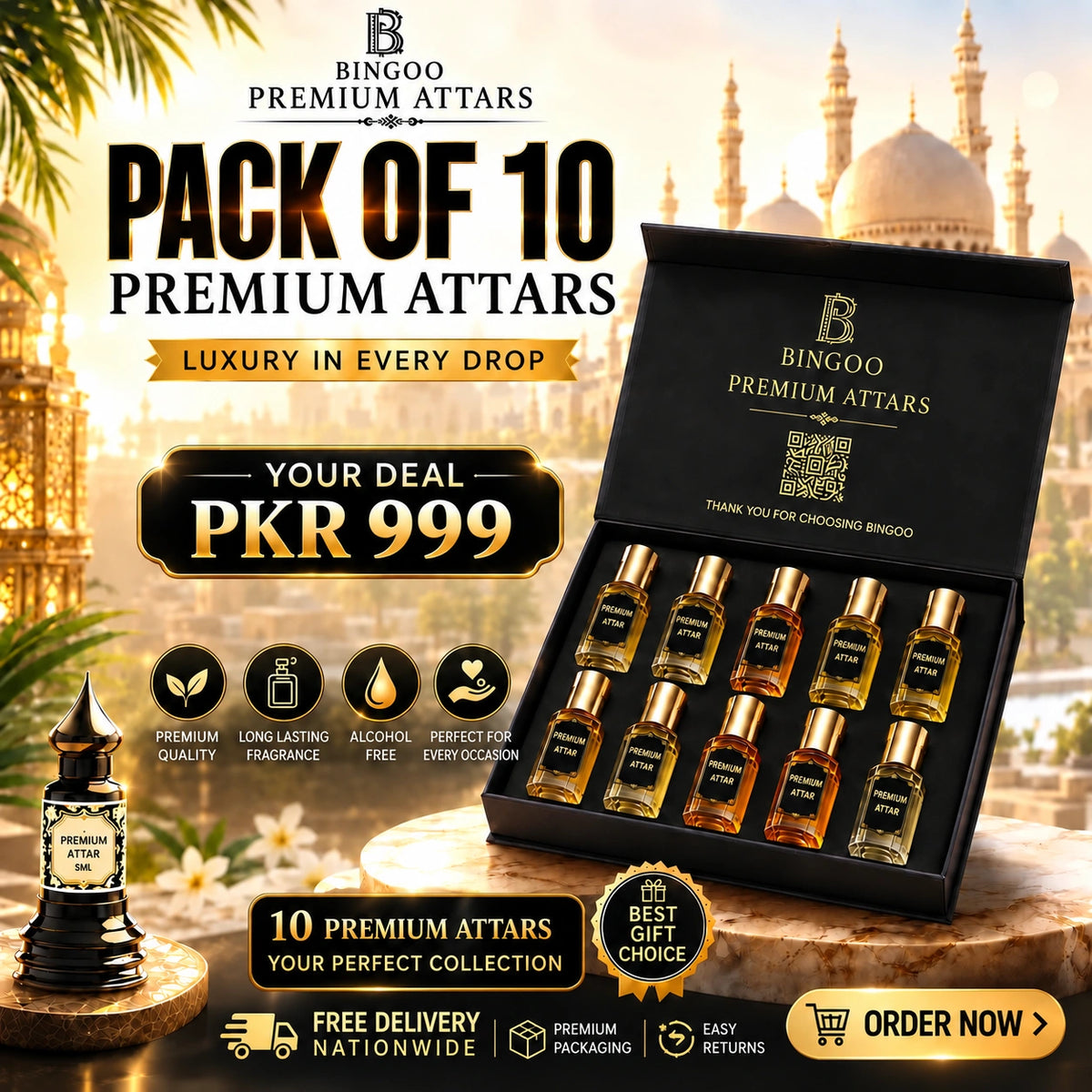 Bingoo Premium Arabic Attars 3ML - Free Delivery Nationwide