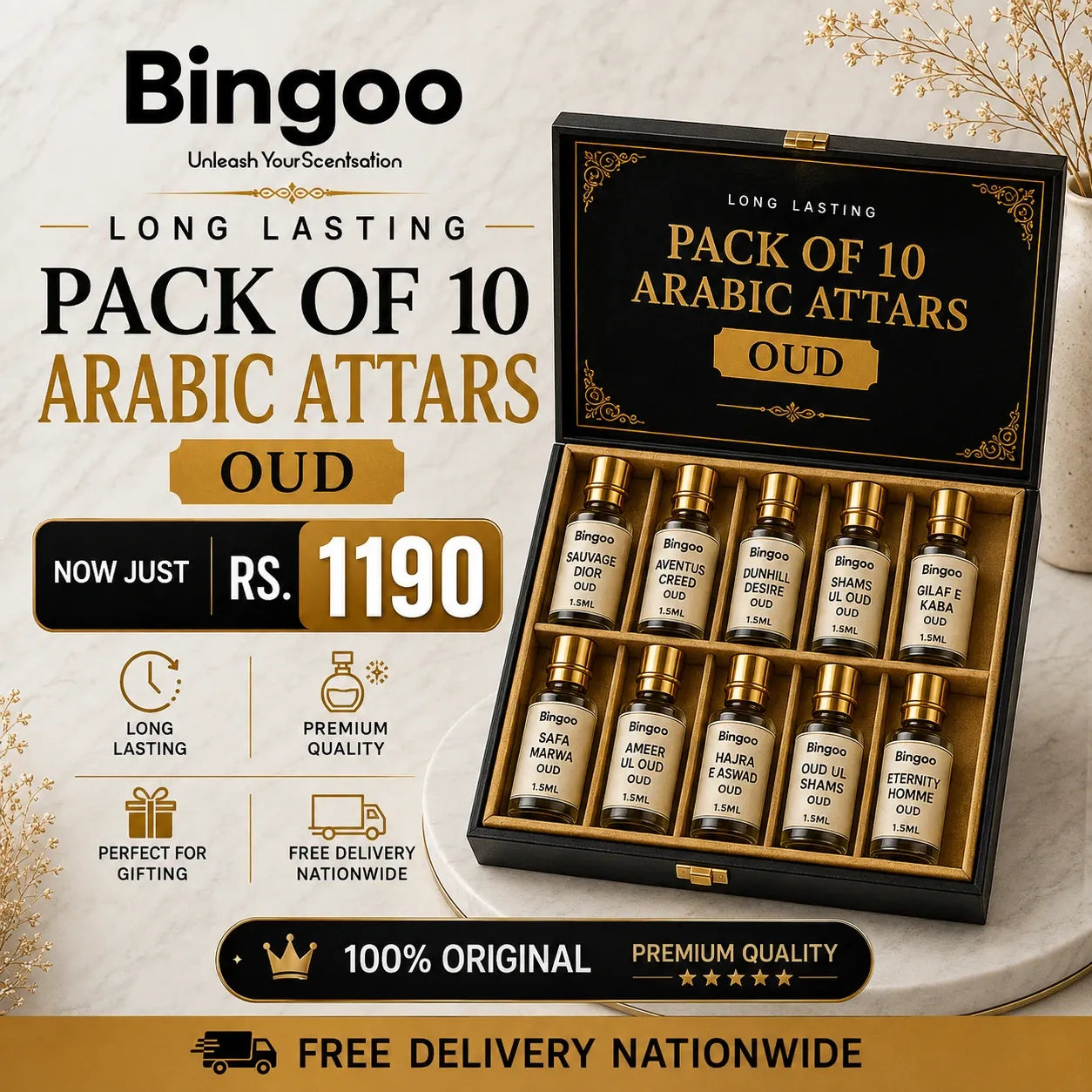 PACK OF 10 | Arabic Attars - (Free Delivery Nationwide.