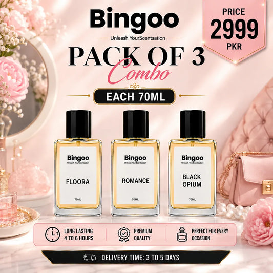 Pack of 3 Combo 70ML -  FLORA - BLACK OPIUM - ROMANCE