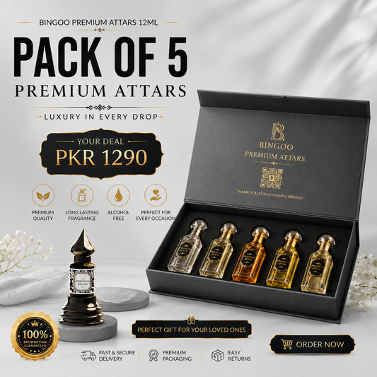 BINGOO PACK OF 5 PREMIUM ATTARS 12ML
