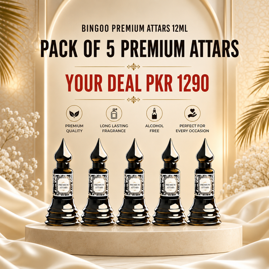 BINGOO PACK OF 5 PREMIUM ATTARS 12ML